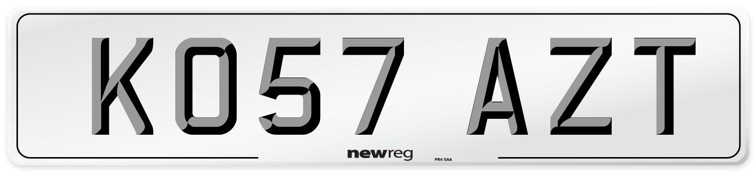 KO57 AZT Number Plate from New Reg